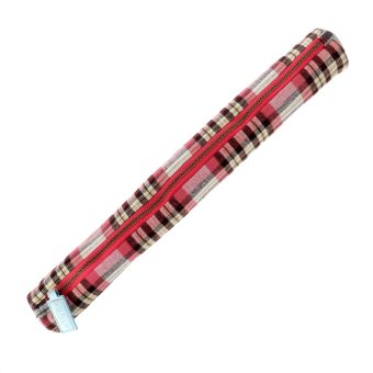 Etui tricot Tartan rose 45x5cm