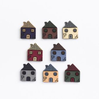 Sachet boutons fantaisie petites maisons