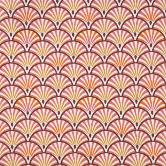 Tissu cretonne enduite Yona marsala prune