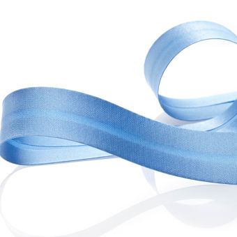 Biais satin polyester Bleu moyen 20 mm