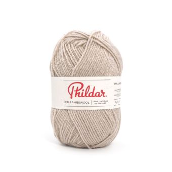 Pelote de fil à tricoter Lambswool beige chiné - Phildar