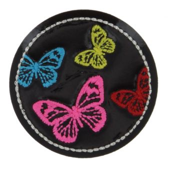 Écusson thermocollant rond papillons multicolore