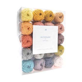 Kit nouveaux coloris 20 Pelotes de coton RICORUMI dk- Rico Design