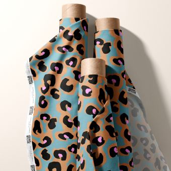 LEONARDO BLEU TOILE PANAMA AU METRE