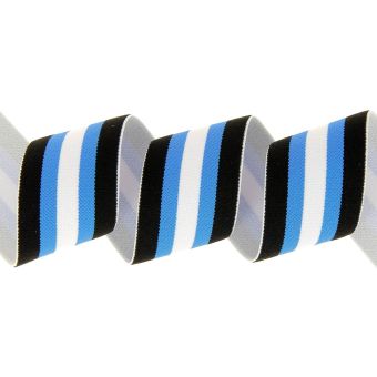 Élastique à bandes lurex bleu 40 mm