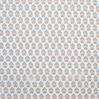 Coupon de tissu géométrique vert et rose 