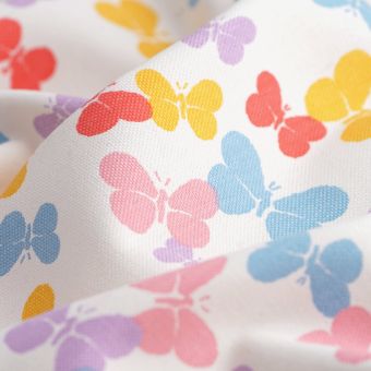 Tissu bachette Papillon multicolore
