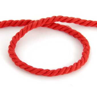 Cordon coton torsade rouge 8mm
