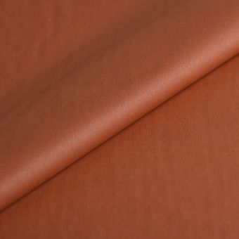 Tissu cretonne enduite unie terracotta