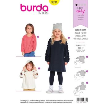 Patron Burda Kids 9331 Robe et T-shirt enfant de 2 à 7 ans