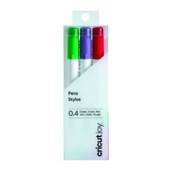 Cricut Joy 3 stylos pointe fine 0.4 mm vert - violet - rouge