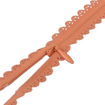 Fermeture dentelle non séparable ajustable - orange