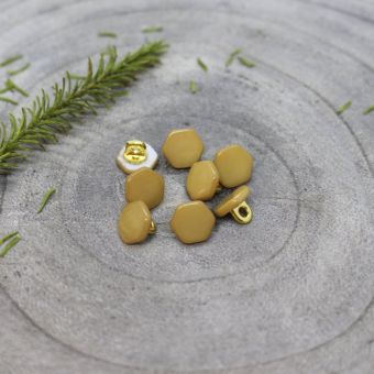 Lot de 5 boutons Quartz jaune mustard 10 mm - Atelier Brunette