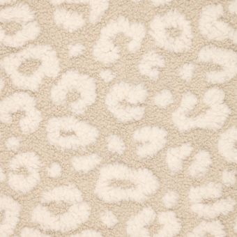 Tissu sherpa relief léopard beige