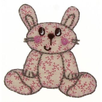 Écusson thermocollant peluche lapin rose