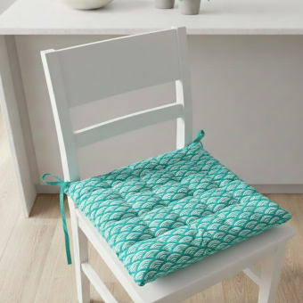 Galette de chaise Origami vert