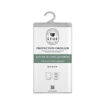 Lot de 10 protection pour oreiller intissés jetables 60 x 60 cm