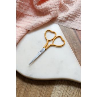Ciseaux broderie cœur moutarde - Lise Tailor