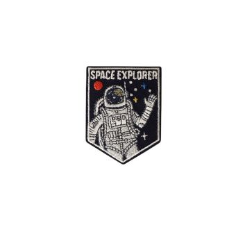 Ecusson thermocollant space explorer 4,1cm x 5,4cm astronaute