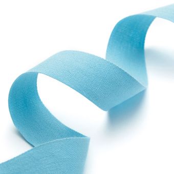 Ruban polyester coton Turquoise 25 mm