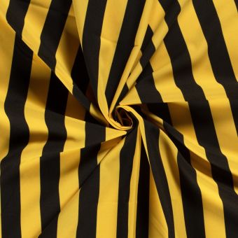 Tissu burlington grosses rayures jaunes noires