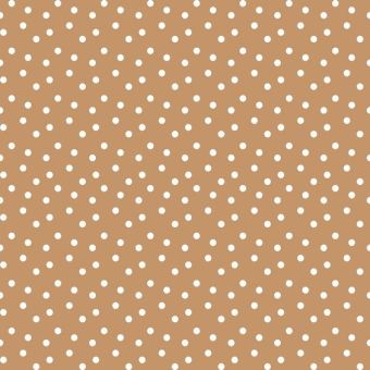 Tissu Double Gaze Pois Caramel, coupon 1m x laize (145cm)