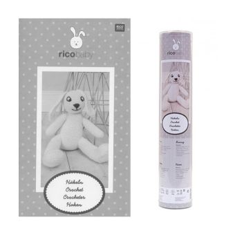 Kit Doudou lapin écru au crochet - Rico Design
