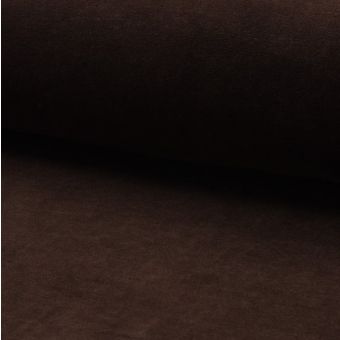 Tissu velours éponge coton uni chocolat