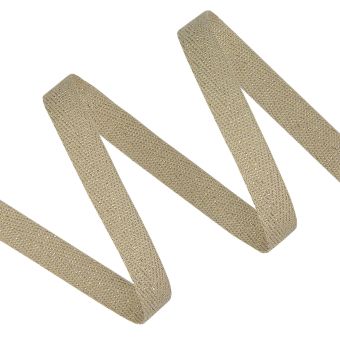 Ruban sergé Lurex 10 mm taupe or