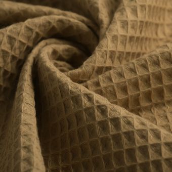 Tissu nid d'abeille Maya camel