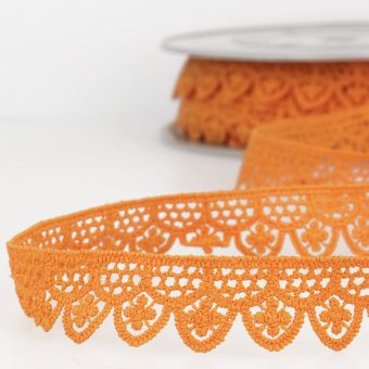 10 Mètres De Ruban Dentelle Broderie Fleurie 14mm - Accessoires Couture & Bricolage Orange