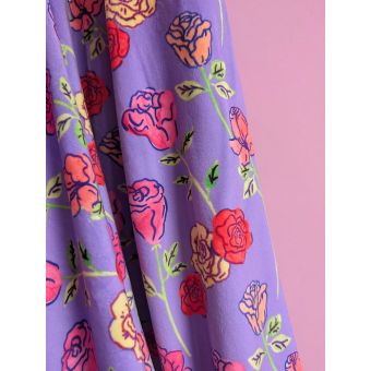Velours ras stretch/Blooming Day Lilas