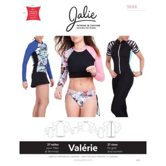 Patron Jalie 3668 hauts maillot surf femme kids