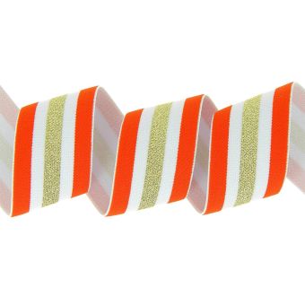Élastique à bandes lurex orange 40 mm