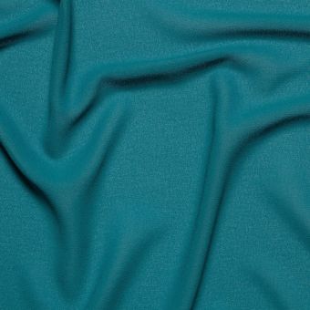 Tissu crêpe georgette polyester léger uni bleu pétrole