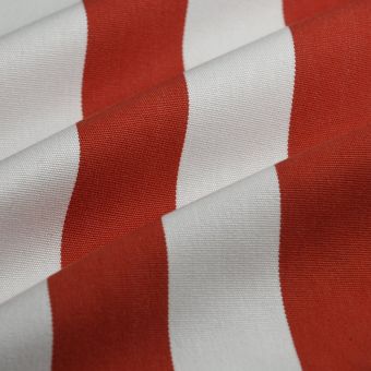 Tissu toile transat rayure 5 rouge 44cm