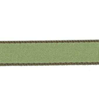 Ruban gros grain bordure géométriques 25 mm vert