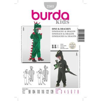 Patron Burda 2503 - déguisement enfant dinosaure & dragon