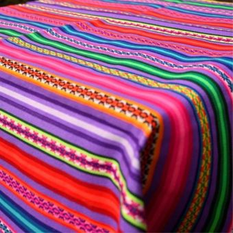 Tissu andin JAUJA – Aguayo LILA au mètre – textile Inca
