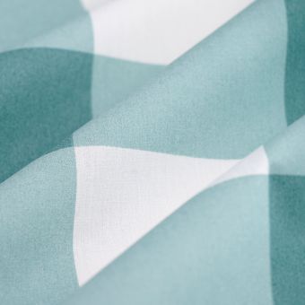 Tissu percale Vichy grande largeur bleu