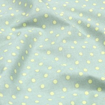 Tissu cretonne imprimé petit pois sauge 