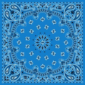 Tissu Impermeable Bandana Paisley 69 Bleu Celeste, coupon 1m x laize (155cm)