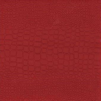 Tissu Simili cuir lourd mat texture crocodile rouge