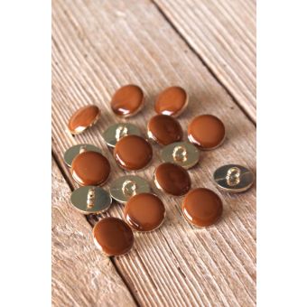 Lot de 5 boutons chic caramel 15 mm