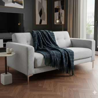 Plaid a carreaux vert et bleu 130x170cm