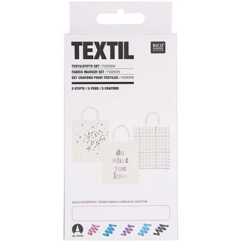 Set de 5 feutres textiles multicolore - Rico Design