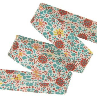 Biais fantaisie multicolore Médaillon 20mm