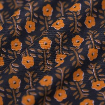 Tissu sergé médaillon indien multicolore