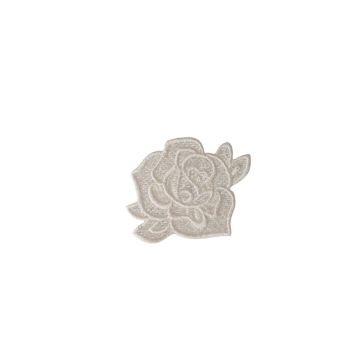 Ecusson thermocollant en dentelle 4,8cm x 4cm rose blanche