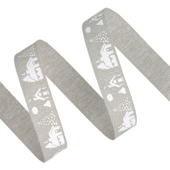 Ruban lurex noel cottage gris